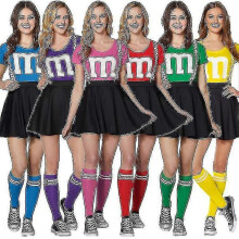 (M,Yellow)Women's School Girls Musical Party Halloween Cheerleader Costume Fancy Dress G