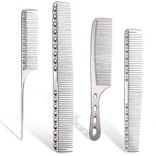 Space Aluminum Hair Comb 4 Metal Hair Combs Long and Short Hair Combs (Silver) - DD01