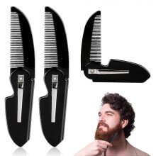 (3pcs) Folding Beard Comb, 3/6pcs Folding Mustache Combs For Men, Small Pocket Comb For Men Smooth Hair Comb Mens Beard Straightener Comb