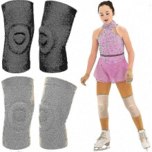 (M) Figure Skating Gel Knee Pads with 2 Pair Support Breathable for Dance Gymnastics Volleyball and Ice Skating
