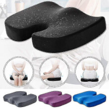 (Dark Grey) Coccyx Orthopedic Memory Foam Seat Cushion Back Pain Relief Chair Pillow - -Yx