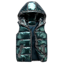 (M, Green) Sliktaa Unisex Shiny Waterproof Sleeveless Jacket Lightweight Puffer Vest