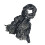 Stylish Leopard Print Tie Dying Long Scarf Polyester-gray blue 1
