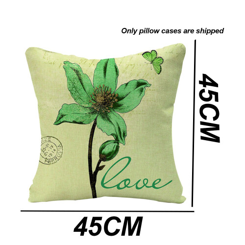 Capa de almofada decorativa em tecido de algodão e linho, 45 cm x 45 cm (18 x 18 polegadas), tecido respirável para uma sensação fresca e 2