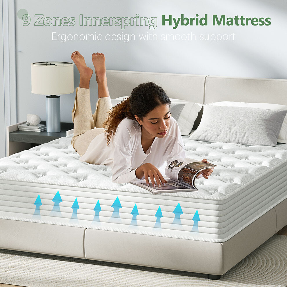 Bednew (Small Double 120 X 190 X 32Cm ) Hybrid Memory Foam Pocket Sprung Mattresses Medium Firm