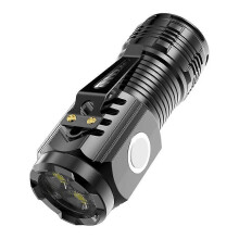 (color03) Three-eyed Strong Light Rechargeable Super Bright Monster Mini Flash Super Portable Lighting Home/camping