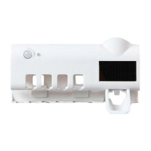 (Induction mode, white) UV Light Sterilizer Toothbrush Holder Cleaner & Automatic Toothpaste Dispenser& towel Sterilizer