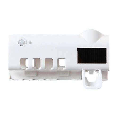 (Induction mode, white) UV Light Sterilizer Toothbrush Holder Cleaner & Automatic Toothpaste Dispenser& towel Sterilizer