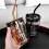 Iced coffee cup with straw and lid, sealable and carry-on 2