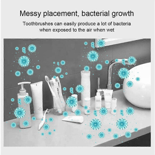(Induction mode, white) UV Light Sterilizer Toothbrush Holder Cleaner & Automatic Toothpaste Dispenser& towel Sterilizer 2