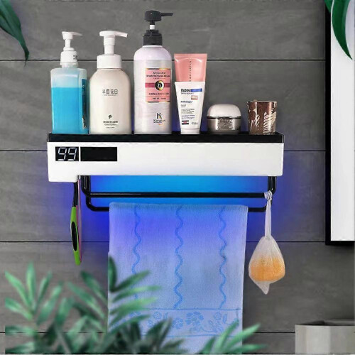 (Button model, 2 in 1) UV Light Sterilizer Toothbrush Holder Cleaner & Automatic Toothpaste Dispenser& towel Sterilizer 1