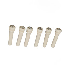 6Pcs Bone Bridge Pins Slotted Size1T Dot Inlay