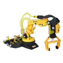 (yellow) Hydraulic Mechanical Arm Toy Birthday Gift DIY Assembly Plastic Robot