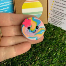 (g) Worry Stone Thumb Buddy, Polymer Clay Pocket Hug, Tactile Sensory Fidget Buddies