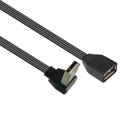 (5cm,bend up)Versatile USB 2.0 Extension Cable with 90-Degree Head for UK Office and Home Electronics