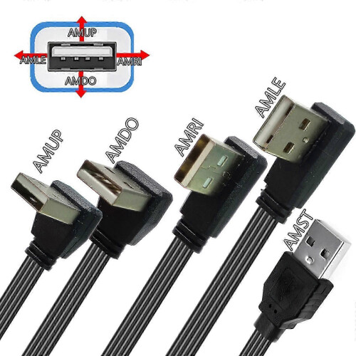 (1m,Bend left)Versatile USB 2.0 Extension Cable with 90-Degree Head for UK Office and Home Electronics 1