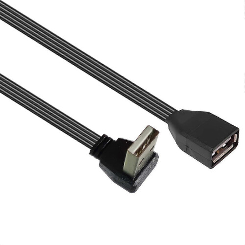 (10cm, Bend down) Versatile USB 2.0 Extension Cable with 90-Degree Head for UK Office and Home Electronics