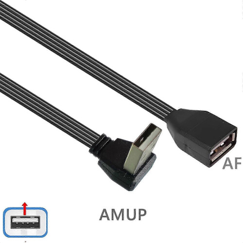 (0.5m,Bend left)Versatile USB 2.0 Extension Cable with 90-Degree Head for UK Office and Home Electronics 2