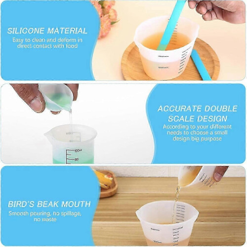 7-Piece Silicone Measuring Cup Set for Epoxy Resin Mixing and UK Kitchen Baking Needs 1