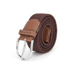 (Coffee) Elastic Fabric Braided Belt,Enduring Stretch Woven Belt for Unisex Men/Women/Jun