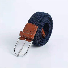 (Navy) Elastic Fabric Braided Belt,Enduring Stretch Woven Belt for Unisex Men/Women/Jun