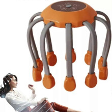 (orange)Octopus Head Massager Scalp, Electric Head Massager Scalp Stress Relax