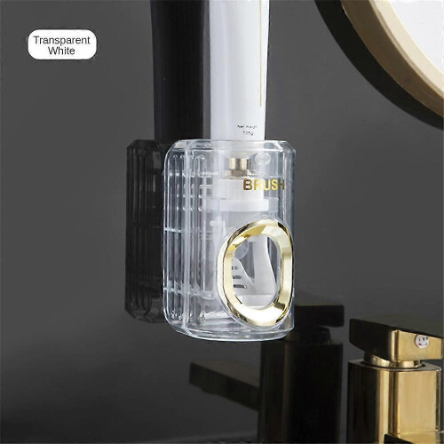 (2x white) 1/2/3pcs Toothpaste Squeezer Wall Mount Automatic Toothpaste Dispenser Waterproof Convenience Toothbrush Holder Bathroom Accessories