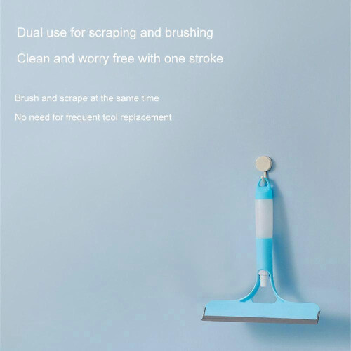 (Blue) 3 in 1 Window Cleaning Scraper,2025 New Squeegee for Shower Glass Spray Function 1
