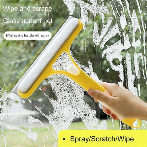 (Blue) 3 in 1 Window Cleaning Scraper,2025 New Squeegee for Shower Glass Spray Function 2