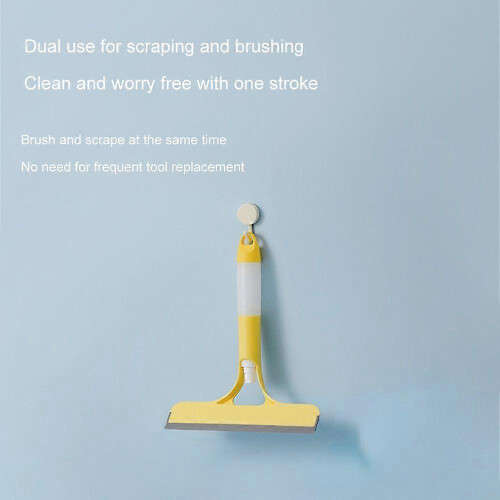 (Yellow) 3 in 1 Window Cleaning Scraper,2025 New Squeegee for Shower Glass Spray Function 1