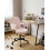 Beliani Desk Chair MORAGA Velvet Pastel Pink 2