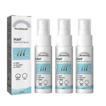 (3pcs) Natural Extra Strong Permanent Hair Removal Spray Painless Stop Hair Growth Inhibitor Remover
