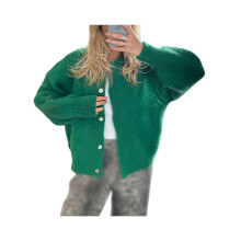 (XL, Emerald) Pulls boutonnés pour femmes, cardigans en maille légers et unis, vêtements chauds d'automne pour la mode urbaine