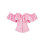 (XS, Pink) Cóirséad Bustier mBan le Cnaipe, Stíl Ghróidnithe, Ruffled, Gan Strapaí, Barr Caolfheistithe 1