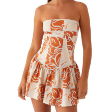 (L, Mixed Color) Robe bustier pour femme, mini-robe d'été décontractée, dos nu à nouer, idéale pour cocktails et plage.