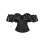 (M, Black) Cóirséad Bustier mBan le Cnaipe, Stíl Ghróidnithe, Ruffled, Gan Strapaí, Barr Caolfheistithe 1
