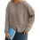 (XL, Khaki) Πλεκτή Ζακέτα Γυναικεία με Κουμπιά 1