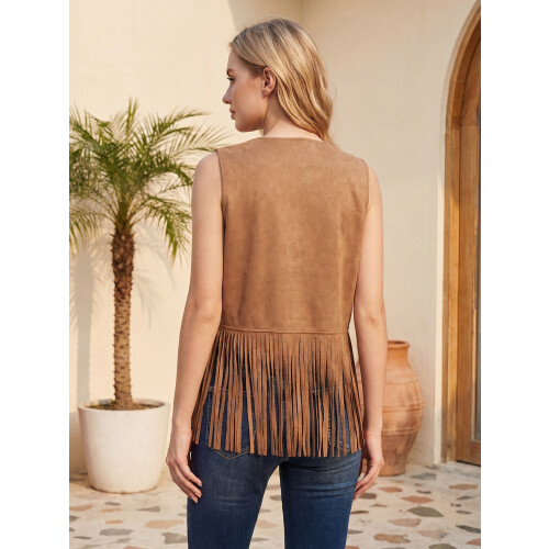 (M, Brown) Gilet sans manches séances photo. 2