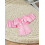(XS, Pink) Cóirséad Bustier mBan le Cnaipe, Stíl Ghróidnithe, Ruffled, Gan Strapaí, Barr Caolfheistithe 2