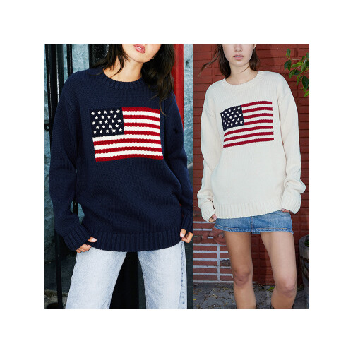 (M, Navy Blue) Γυναικείο πουλόβερ με 4ης Ιουλίου 1