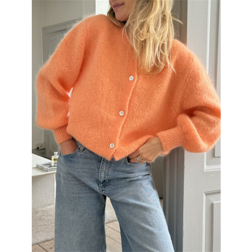(S, Orange) Γυναικεία Πουλόβερ με για Φθινόπωρο 2