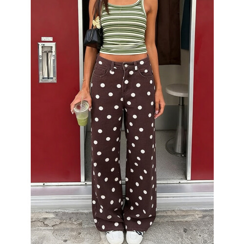 (L, Reddish Brown) Γυναικεία τζιν παντελόνια, και streetwear 2