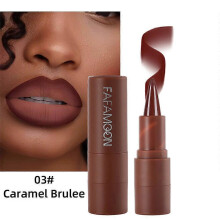 (Caramel Brulee) Tapered Gradient Lip Liner Matte Black Brown Velvet Lipstick Waterproof Non Sticky Contouring Tint Lipliner Crayon Lip Makeup