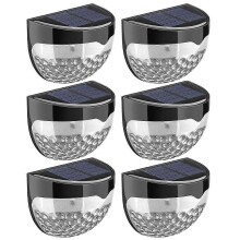 (6pcs) 8 PCS SUPER BRIGHT SOLAR POWERED DOOR FENCE WALL LIGHTS LED OUTDOOR GARDEN LAMP
