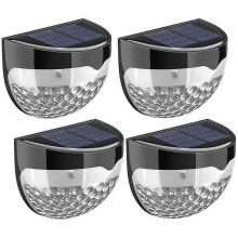 (4pcs) 8 PCS SUPER BRIGHT SOLAR POWERED DOOR FENCE WALL LIGHTS LED OUTDOOR GARDEN LAMP