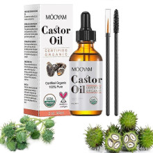 100% Pure Organic Castor Oil, Cold-Pressed and Unrefined for Hair, Eyelashes, Eyebrows, and Skin