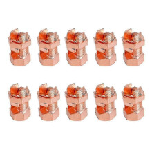 10-Pack Copper Split Bolt Connectors for Secure Electrical Wire Grounding - Reliable DIY Electrical Fittings