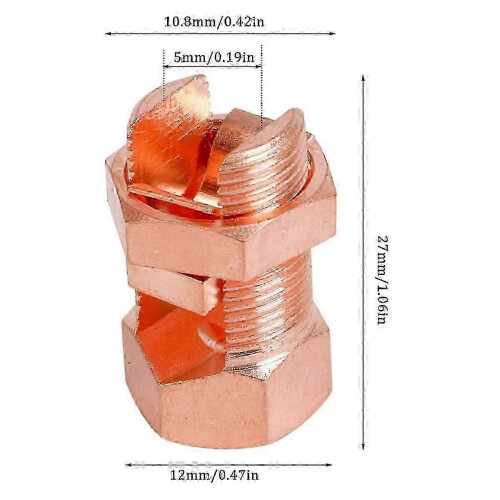 10-Pack Copper Split Bolt Connectors for Secure Electrical Wire Grounding - Reliable DIY Electrical Fittings 1