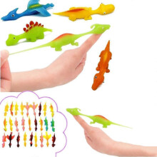 15pcs lingshot Dinosaur Fingers Toys Flight Games Stress-resistant Elastic