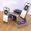 (gray) Bluetooth Audio Power Phone Holder, Phone Stand with Bluetooth Speaker Foldable 5